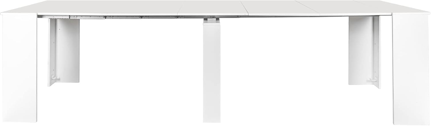 Henf Extendable Console Table with Extension Leaves, White Dining Room Table, 20''-118'' Expandable Dining Table for Living Room, Space Saving Extendable Dining Room Table for 2-12 Person