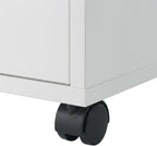 Furnifact White Tall Mobile Storage Cabinet, Multi-Storage Rolling Pantry, Contemporary Design, Durable Steel Frame, Easy Mobility and Spacious Organization
