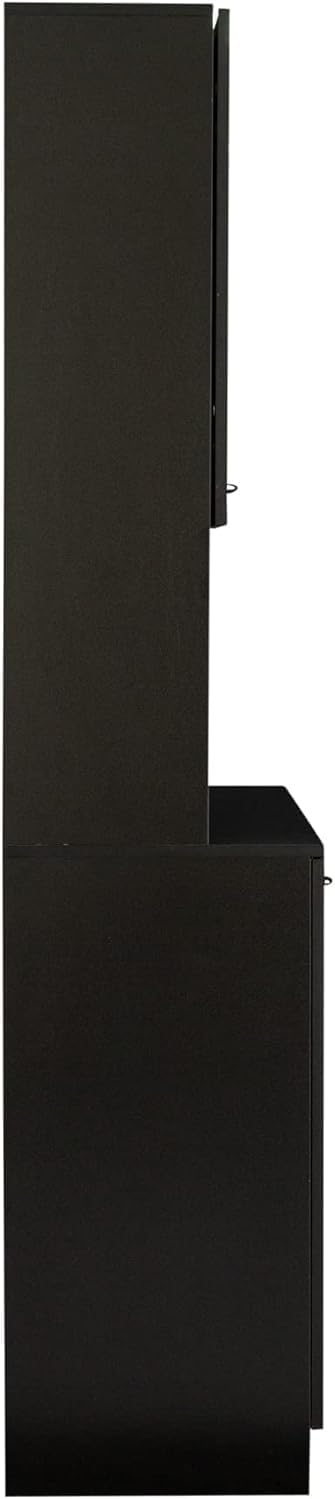 71" Black Kitchen Pantry Cabinets with Microwave Stand, 6 Doors & 3 Adjustable Shelves, Freestanding China Cabinet Hutch, Buffet Cabinet with Storage