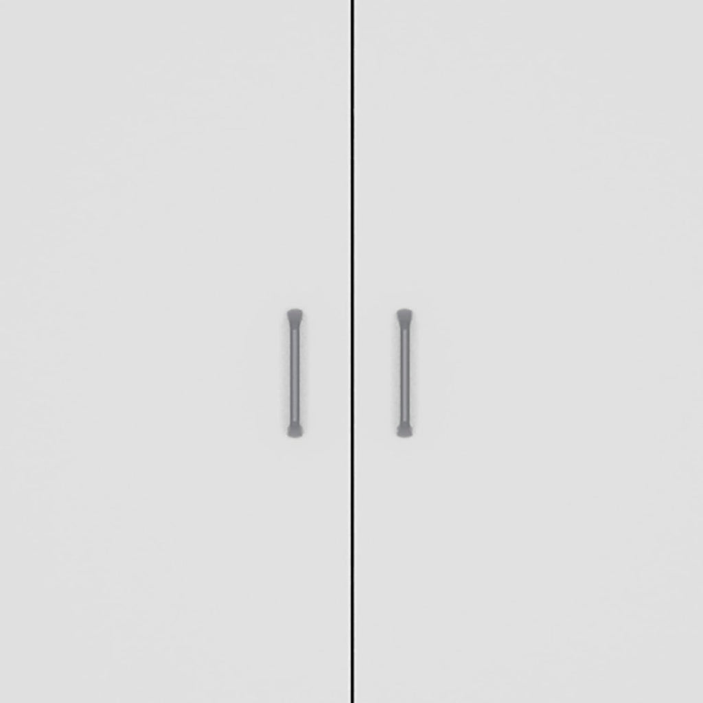 Spacious White Pantry Cabinet: 5 Shelves, 3 Door Shelves