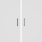 Spacious White Pantry Cabinet: 5 Shelves, 3 Door Shelves