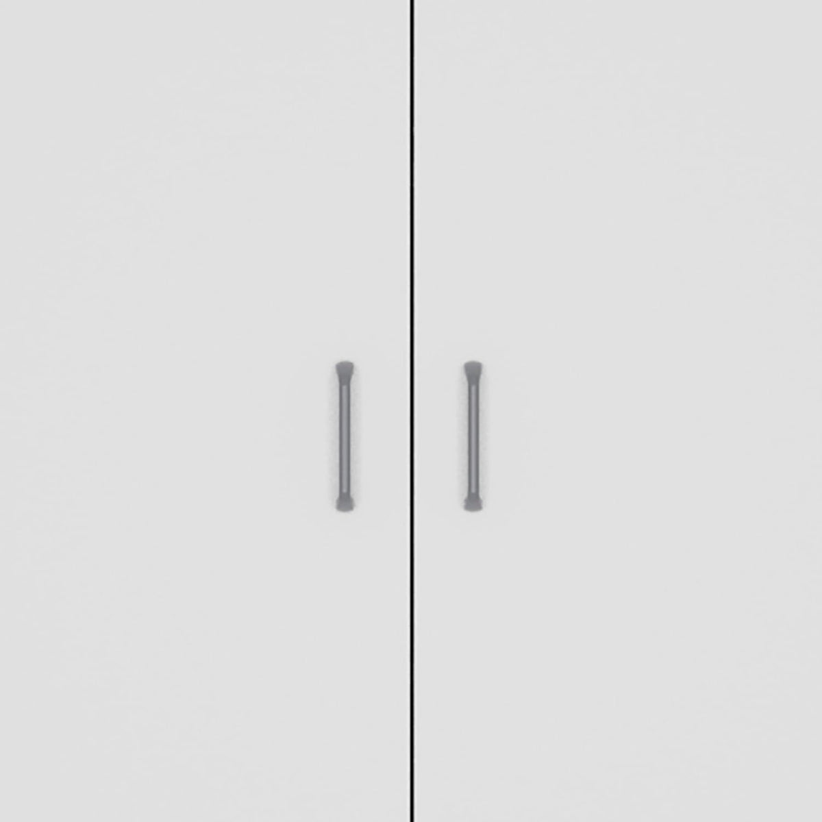 Spacious White Pantry Cabinet: 5 Shelves, 3 Door Shelves