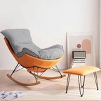 Comfortable Reclining Rocking Chair with Ottoman, Ergonomic High Lazy Sofa for Bedroom, Living Room, Balcony