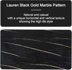 79" Black Dining Table Set for 8,Modern Luxury Dining Table Set with Chrome Gold Legs, Faux Marble Kitchen Table with 8 Black Gold Chairs for Kitchen and Dining Room