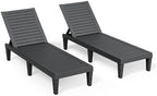 NUNU LAB Outdoor Chaise Lounge Chairs Set (Black, 2pcs) | 5-Positions Adjustable, HDPE Resin, All-Weather, Ideal for Patio, Garden, Poolside, Beach. Sunbathing Recliner, Tanning Chair