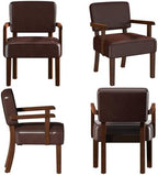 FAGAGA Accent Chairs Set of 2, 2 Solid Wood Armchairs with Table