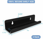 WPESI Vinyl Record Shelf Wall Mount 8Pack,7 Inch Acrylic Record Shelf,Record Wall Display, Vinyl Record Holder CD Rack,8 Pack (Black)