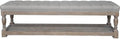 Pangea Home Athena 17" Wood Bench in Antique White & Frost Gray