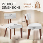 MOJAY Dining Chairs Set of 4, Mid Century Modern Kitchen Chair Linen Fabric Side Chairs with Curved Backrest for Kitchen, Dining Room, Restaurant, or Patio, Off-White