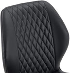 Dining Chairs Set of 4, Modern Upholstered Kitchen Chairs with Curved Back, Diamond Stitching, Padded Cushion Seat and Metal Legs, Comfy Side Accent Chairs for Dining Room, Kitchen, Black
