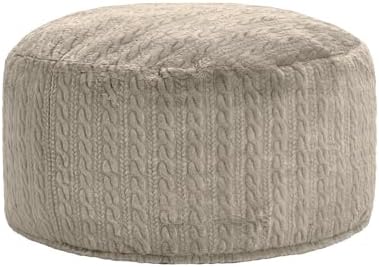 Large Bean Bag Chairs 3FT Big Adults BeanBag Chairs with Filler Memory Foam | Luxurious Braided Fabric,Washable Removable Cover,Comfy Bean Bag with Filling Lounging Gaming Bedroom Dorm Room | Brown 3FT