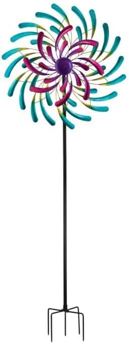 Regal Art & Gift Wave Wind Spinner – Metal Yard Decorations Outdoor | Kinetic Garden Spinner for Lawn, Pathway, or Flower Bed | Weather-Resistant Outdoor Sculpture - 32 Inch