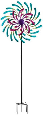 Regal Art & Gift Wave Wind Spinner – Metal Yard Decorations Outdoor | Kinetic Garden Spinner for Lawn, Pathway, or Flower Bed | Weather-Resistant Outdoor Sculpture - 32 Inch