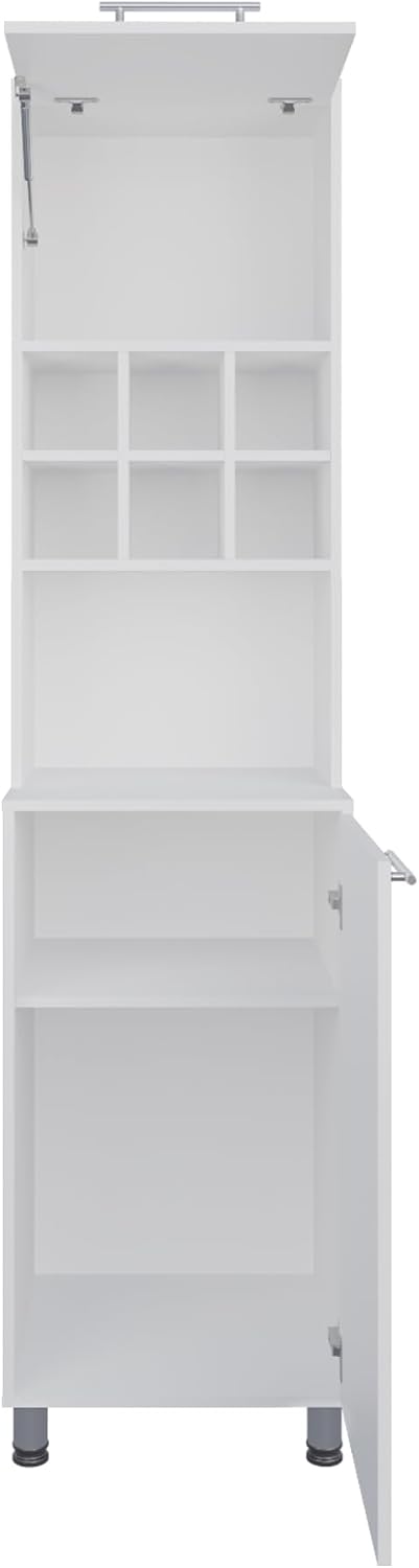 Kitchen Pantry with 2 Doors 4 Legs 8 Shelves White | FSC and CARB compliant engineered wood construction