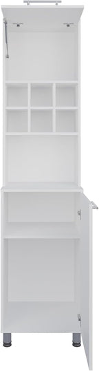Kitchen Pantry with 2 Doors 4 Legs 8 Shelves White | FSC and CARB compliant engineered wood construction