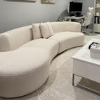 Acanva Formia Boucle Curved Sectional Couch for Living Room