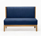 LAKIQ Upholstered Booth Bench - Solid Wood Frame Upholstered Dining Bench Settee Small Size 47 in for Restaurant Coffee Shop Cafe (Blue)
