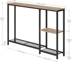 HOOBRO Narrow Console Table, Sofa Table, 44.9" Skinny Entryway Table | Long Behind Couch Table with Storage Shelves, for Living Room, Foyer, Hallway, Greige and Black BG86XG01