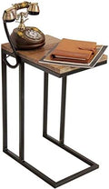 Telephone Table, C-Shaped Side Sofa Snack Table,Telephone Side Table,Solid Wood Computer Coffee Table,Bedside Desk,End Table Living Room Furniture(