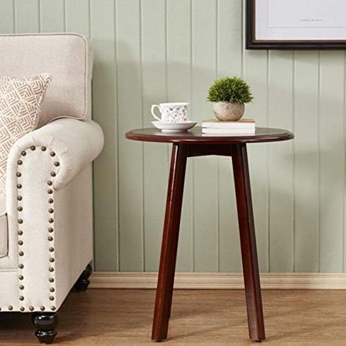 Telephone Table, Round Side Table,Sofa Coffee Table,American Wood Solid End Table,Telephone Side Table(Color:Dark Walnut,Size:23.6223.6223.62in)