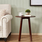 Telephone Table, Round Side Table,Sofa Coffee Table,American Wood Solid End Table,Telephone Side Table(Color:Dark Walnut,Size:23.6223.6223.62in)