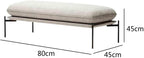 Modern Stainless Steel Bed end Stool Bedroom Dressing Room Rest Area Fabric Shoe Changing Entryway(Small)