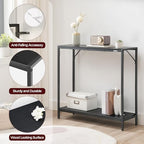 MAHANCRIS 30" Narrow Console Table, 2-Tier Small Entryway Table with Shelf, Thin Sofa Table with Shelves, Behind Couch Table for Living Room, Hallway, Foyer, Corridor, Office, Black CTHB27601