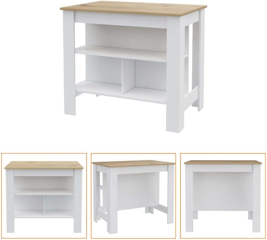 5-Shelf 4-Door Kitchen Set with Island and Wall Cabinet | Includes 5 shelves and 4 doors for expanded storage capacity