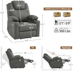 MCombo Power Lift Recliner Chair for Elderly 7040(Grey, Medium) | Heat and Massage, Breathable Fabric, USB& Type C Charging Port, FSC Certified