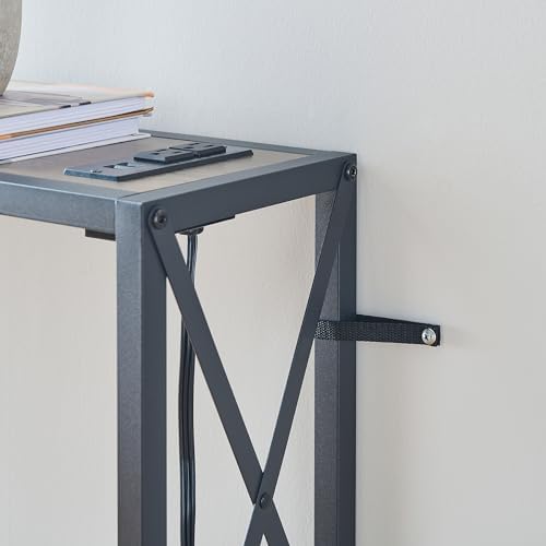 Gewudraw 70" Sofa Table Behind Couch with Socket-Narrow Console Table | Industrial Style, Long Skinny Design,Couch Table For Hallway,Living Room,Bedroom, Built-In Power Outlets & USB, 172cm Length