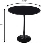 LeisureMod Bristol Collection 35" Round Bar Height Table, Modern MDF Top Pub with Black Pedestal Base, Bistro Cocktail Table for Kitchen, Dining Room, Cafe, Restaurant & Home Bar, Black