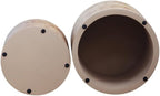 Nesting Coffee Table Set of 2, Modern Round Coffee Table (Natural Wood + Solid Wood+MDF + Farmhouse)