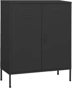 13.8x31.5x40 Steel Storage Cabinet, 2 Adjustable Shelves, Levelers, Matte, Tall Pantry/Bath/Kitchen Organizer