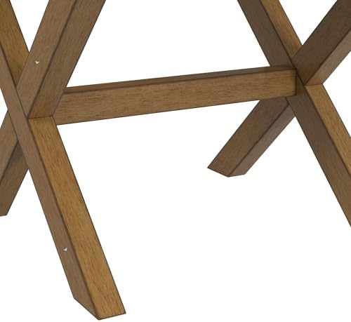 Hillsdale Somerset Backless Wood Vanity Stool for Makeup Room or Bathroom, Dark Driftwood