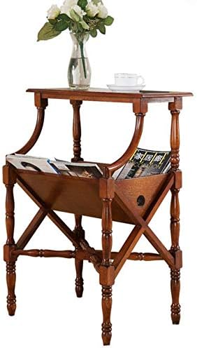 Telephone Table, Solid Magazine Rack/Sofa Side End Table,Living Room Newspaper Rack,Telephone Side Table,Cabinet with Bottom Shelf Storage(Color:Maroon,Size:23.0313.9731.