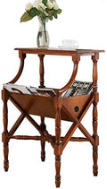 Telephone Table, Solid Magazine Rack/Sofa Side End Table,Living Room Newspaper Rack,Telephone Side Table,Cabinet with Bottom Shelf Storage(Color:Maroon,Size:23.0313.9731.
