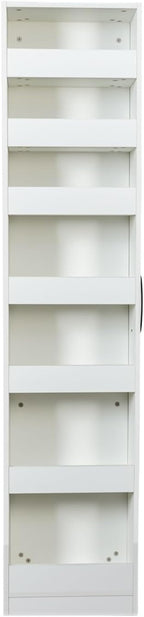 KEIKI 7 Tier Pull-Out Kitchen Pantry Storage Cabinet, Multi-Tier Single-Sided Open Shelf, Spice Rack Next to Fridge, Wood Hutch Food Pantries Cupboard for, Dining Room, Narrow Spaces
