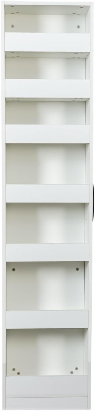 KEIKI 7 Tier Pull-Out Kitchen Pantry Storage Cabinet, Multi-Tier Single-Sided Open Shelf, Spice Rack Next to Fridge, Wood Hutch Food Pantries Cupboard for, Dining Room, Narrow Spaces