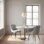 COLAMY LUMA Dining Chairs Set of 4, Upholestered Fabric Kitchen Dining Chairs with Metal Legs, Armless Accent Side Chair for Dining Room, Home, Light Gray