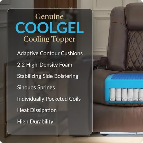 Seatcraft Diamante Home Theater Seating Brown Row of 2 | Italian Leather, Wall Hugger, Zero Gravity, Powered Headrest, Power Recline, Zero Gap, USB charging