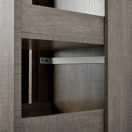 Kitchen Pantry Cabinet, Buffet with Pull-Out Side Cabinet | 7-tier pull-out side cabinet with wheels, easy access for spices, oils, baking supplies, and daily kitchen essentials