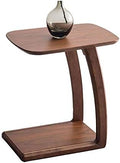 Telephone Table, All Solid Wood Side Table/Telephone Tables,C Sofa Side Table,Removable End Tables Living Room,White/Wood(Color:Walnut,Size:20.4714.1722.44in)