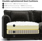 ELUCHANG 153" Oversized Modular Sectional Sofa, Comfy Chenille Cloud Couch, 8-Seater U Shaped Modern Deep Seat Sofa w/Removable Covers for Living Room, Bedroom, DIY Combination - Black