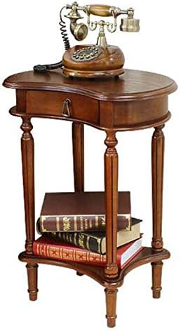 Telephone Table, American Carved Side Table,Shelves with Drawers,Telephone Living Room Side Table,European Style Retro Flower Pot Decoration Table (