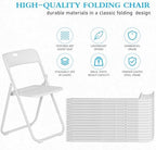 10 Pack White Plastic Folding Chairs, Lightweight Foldable Chair | 300lb Capacity Metal Frame Portable Stackable Commercial Seat for Party Events Wedding Office Picnic Indoor Outdoor