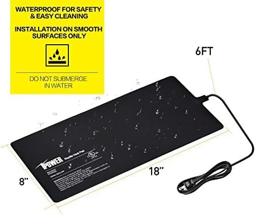 iPower 8 by 18-Inch 24W Reptile Heat Mat, LCD Digital Aquarium Thermometer, Under Tank Warmer Terrarium Heat Pad for Turtles Lizards Frogs and Other Small Animals, Multi Sizes