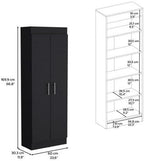 Clinton Pantry Cabinet Engineered Wood Black