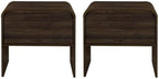 Pemberly Row Modern 2-Piece Wood End Table Set, Walnut Finish, 21.6 in W x 15.7 in D x 21.6 in H, Sturdy Eco-Friendly Build, Drawer Storage, Minimalist Style Bedside or Living Room Tables