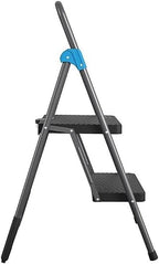 Cosco Commercial 2-Step Folding Stool, 300 lb Capacity, 20.5 x 24.75 x 39.5, Gray