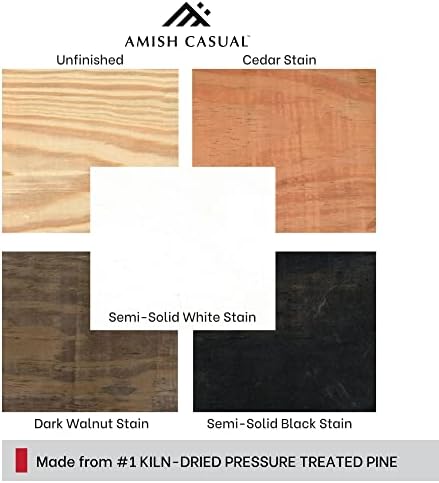 Amish Casual Heavy Duty 800 Lb Mission Pressure Treated Porch Glider (4 Foot, Semi-Solid Black Stain)